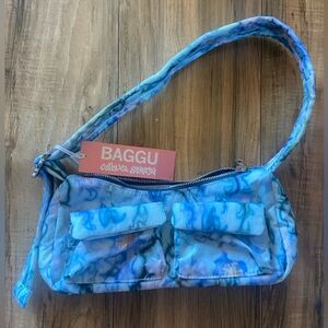 BAGGU × Collina Strada Nylon Cargo Shoulder Bag Blue Thorns